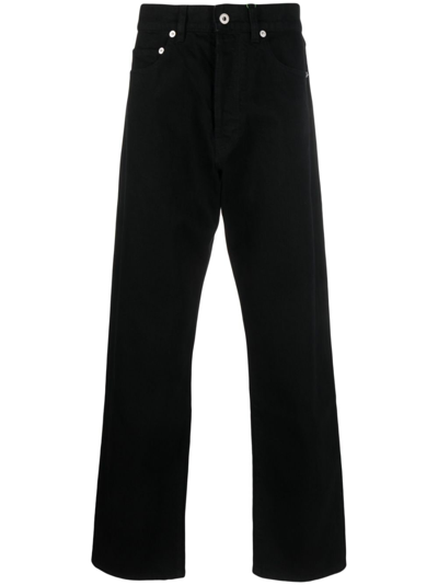 Kenzo Black Logo Patch Straight-leg Jeans