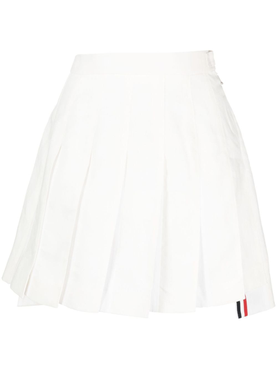 Thom Browne Striped Pleated Skirt In White