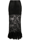PACO RABANNE FLORAL-LACE MIDI SKIRT