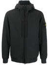 STONE ISLAND COMPASS-PATCH ZIP-UP HOODED JACKET