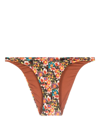Siedres Liya Floral-print Bikini Bottom In Grün