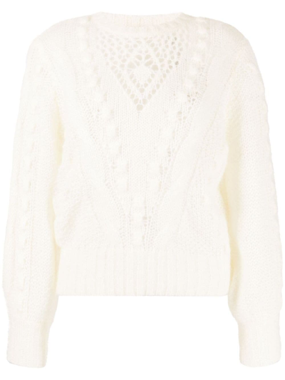 Twinset Open-knit Crew-neck Jumper In Nude