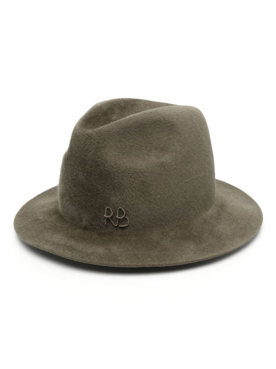 Ruslan Baginskiy Logo-embroidered Fedora Hat In Grün