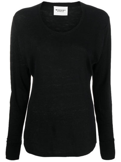 Marant Etoile Linen Top In Black