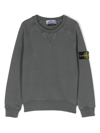 Stone Island Compass-patch Cotton Sweatshirt In Grau