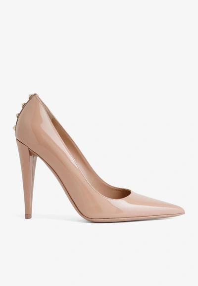 Valentino Garavani 110 Patent Leather Rockstud Pumps In Pink