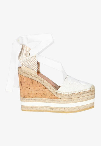 Etro Paisley Espadrillas Mit Keilabsatz In White