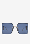 Dior 30montaigne S7u Square-frame Gold-tone Sunglasses In Blue