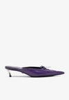 Versace Pin-point 50mm Mules In Purple