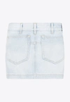 Attico Sky Blue Abra Mini Denim Skirt In Blue