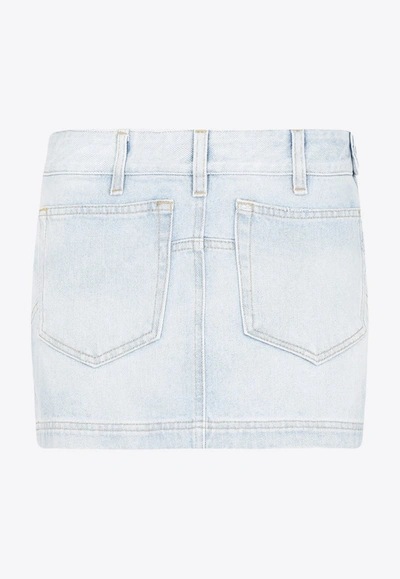 Attico Abra Denim Mini Skirt In Light Blue