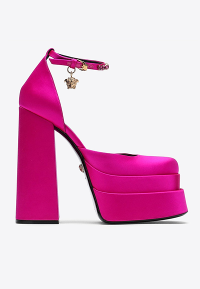 Versace Medusa Aevitas Platform Sandals In Pink