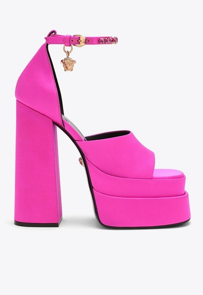 Versace Medusa Aevitas Platform Sandals In Pink