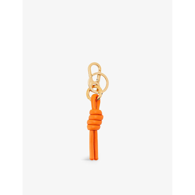 Loewe Leather Knot Charm In Orange