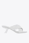 Ferragamo 55mm Crossover-strap Detail Mules In White