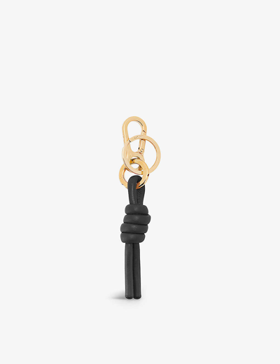 Loewe Leather Knot Charm In Black