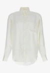 Tom Ford Animal Print Silk Shirt In White