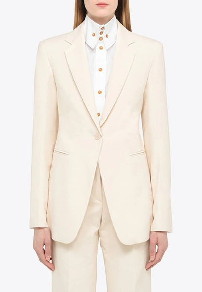 Sportmax Anselmo Classic Jacket In Vaniglia2