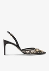 René Caovilla Aretha 70mm Crystal-embellished Slingback Pumps In Black