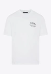Amiri White Crewneck T-shirt With Logo Print On The Front In Cotton Man In Gray
