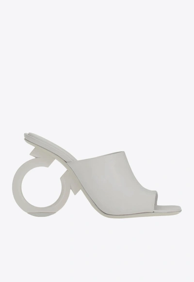 Ferragamo Astro 105 Mules In Nappa Leather In White