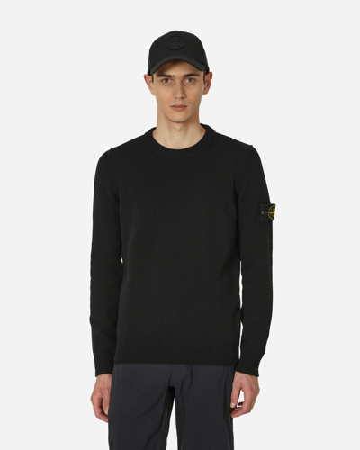 Stone Island Wool Crewneck Sweater In Black