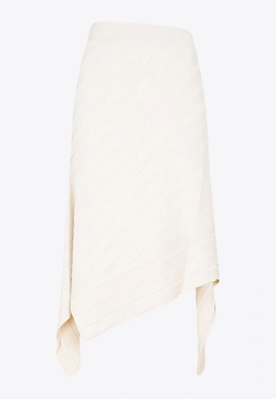 Stella Mccartney Women's Rib-knit Handkerchief Midi-skirt In Cream