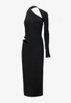 Versace Black Cutout Midi Dress In Black