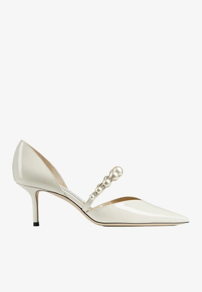 Jimmy Choo Aurelie 65 Pumps In Patent Leather In White