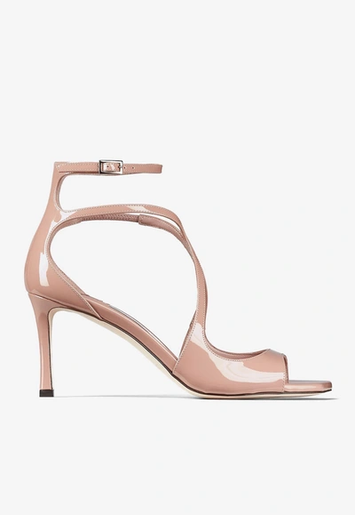 Jimmy Choo Azia 75 Leather Heeled Sandals In Neutro