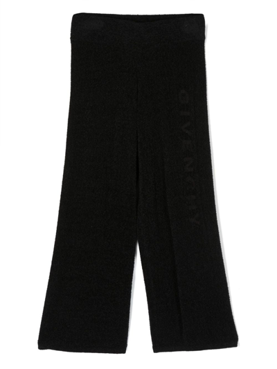 Givenchy Kids' Jacquard-motif Terry-cloth Trousers In Black