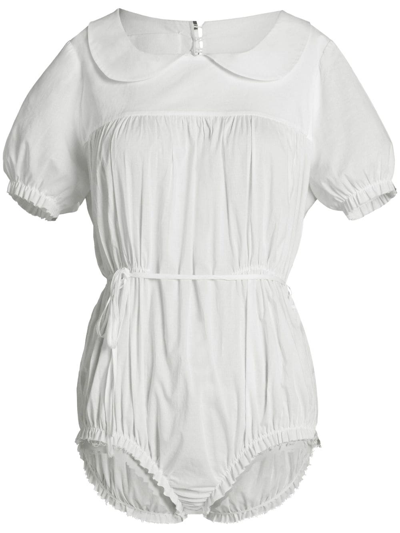 Maison Margiela Women's Cotton Peter Pan Collar Bodysuit In White