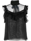 DOROTHEE SCHUMACHER PANELLED SLEEVELESS SILK CHIFFON BLOUSE