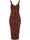 DOLCE & GABBANA CHERRY-PRINT MIDI DRESS