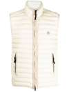 STONE ISLAND LOGO-PATCH ZIP-UP QUILTED GILET