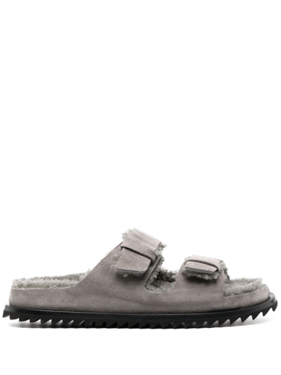 Officine Creative Introspectus 003 Suede Sandals In Grey