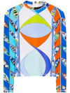 Pucci Abstract-print Long-sleeved Top In Blue