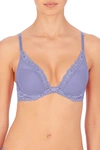 Natori Feathers Contour Plunge T-shirt Everyday Plunge Bra (34g) Women's In Coastal Blue