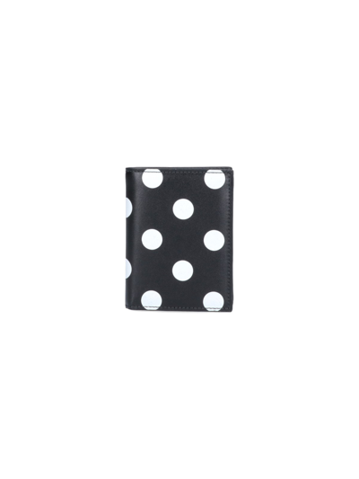 Comme Des Garçons Bi-fold Wallet 'polka Dots' In Black  