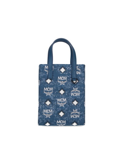 Mcm 'aren' Mini Tote Bag In Blue