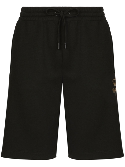 DOLCE & GABBANA EMBROIDERED LOGO BERMUDA SHORTS