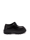 Dolce & Gabbana Brushed Calfskin Derby Shoes In Black  
