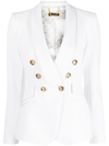 Elisabetta Franchi Shawl-lapel Double-breasted Blazer In Beige