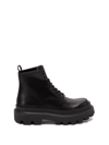 DOLCE & GABBANA BRUSHED LEATHER COMBAT BOOTS