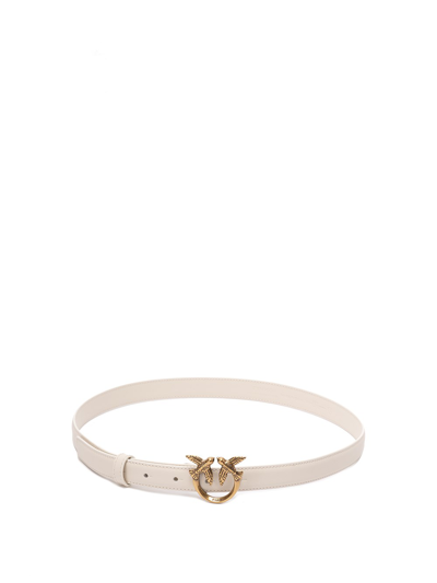 Pinko `love Birds` Thin Belt In White