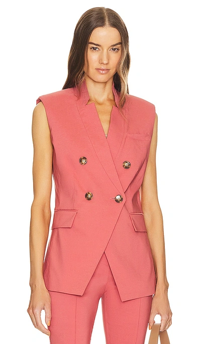 Veronica Beard Amika Tailored Suiting Vest In Faded Rose