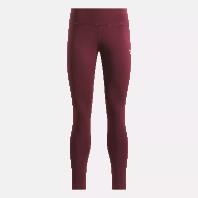 Reebok Identity Small Logo Cotton Leggings In Red