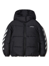 Off-white Kids Black Bookish Down Jacket In Black