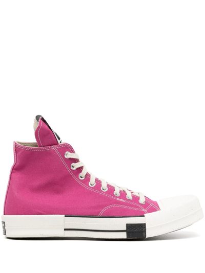 Rick Owens Drkshdw X Converse Turbodrw Laceless Hi Trainers In Pink
