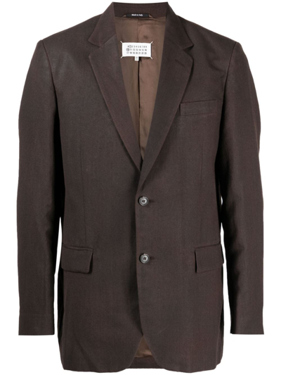 Maison Margiela Notched-lapels Single-breasted Blazer In Brown